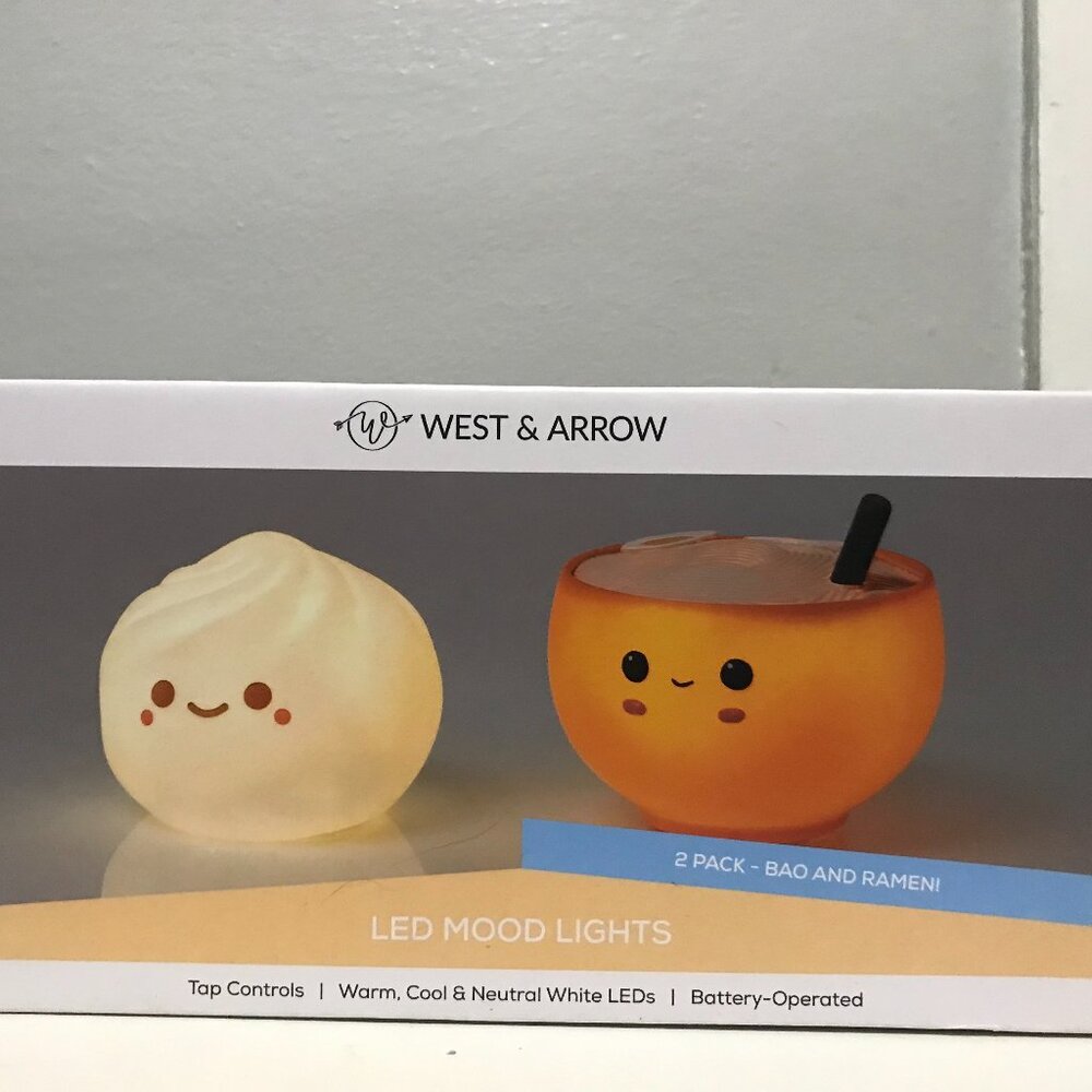 NEW West & Arrow 2-Pack Bao and Ramen LED Mood Changing Lights Battery Operated